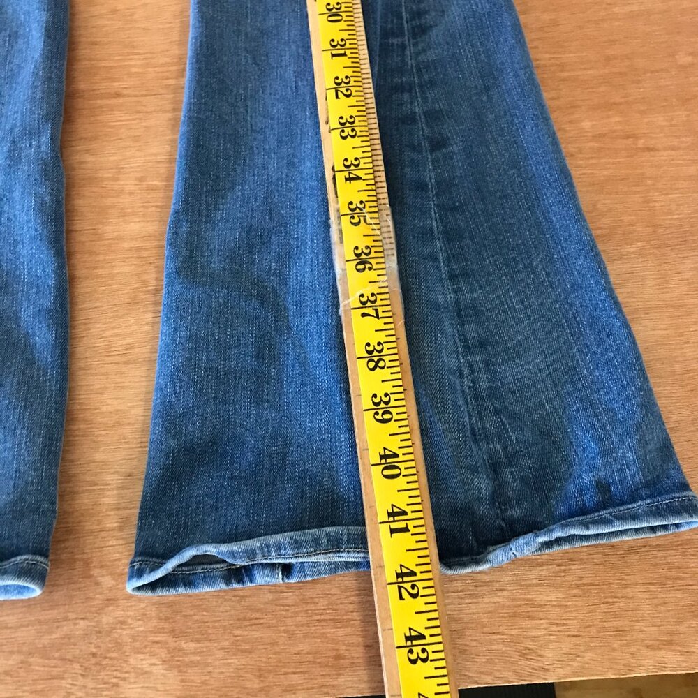 Frame Le High Flare Jeans Women 27 Blue Mid Rise Distressed Medium Wash Stretch - Picture 6 of 15